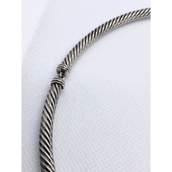 David Yurman Metro Diamond Cable 15.5" Choker Necklace Silver 14k Gold - Picture 4 of 11